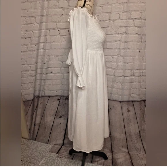 1. State Off-Shoulder White Long Sleeve Dress - Picture 4 of 8